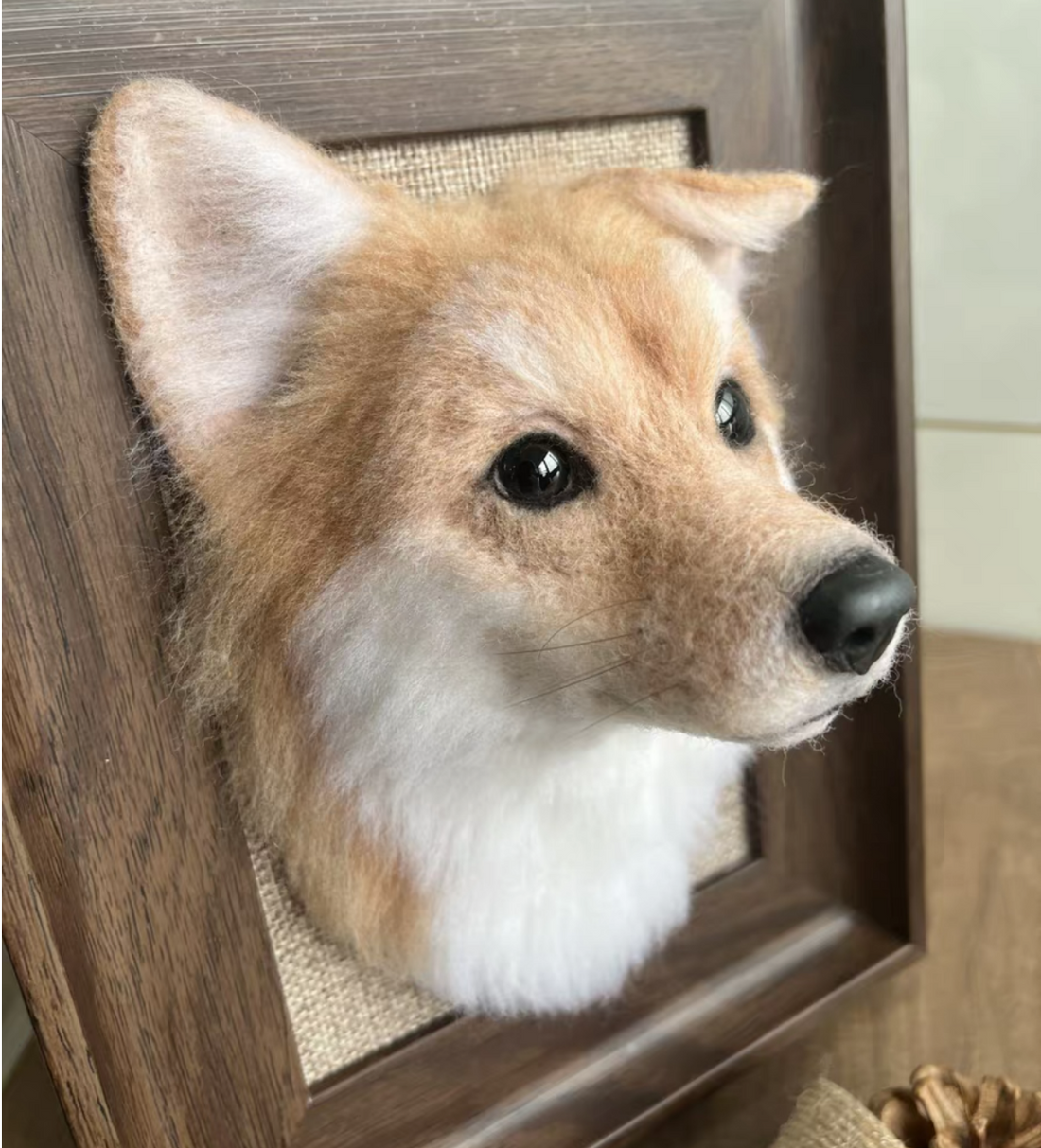 Wool Felt Framed Pet Portrait For Dog ( 7inch Head only )