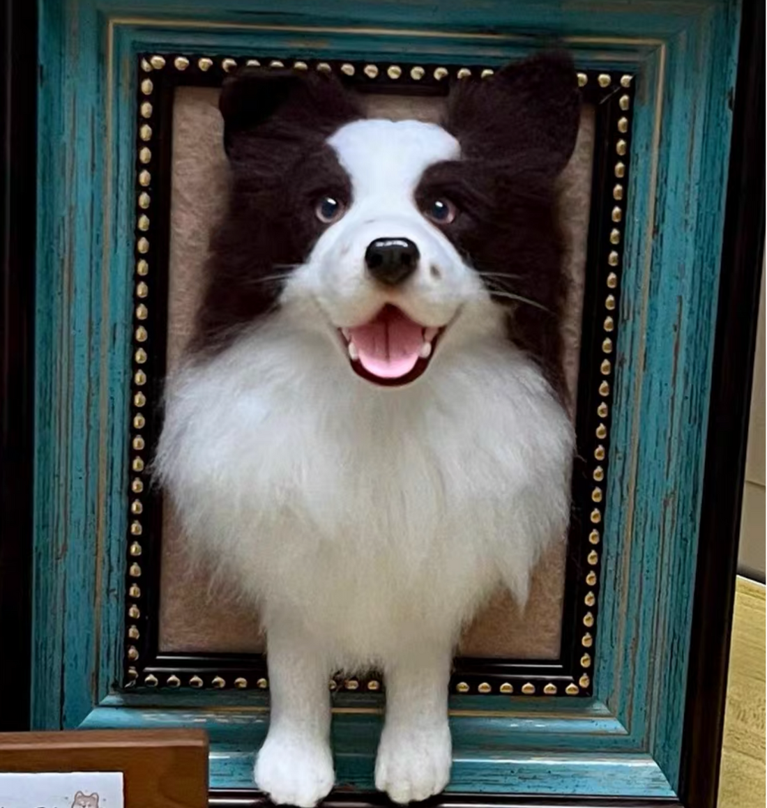 Wool Felt Framed Pet Portrait For Dog ( 7inch Head with Paws )